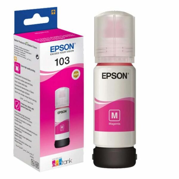 BOUTEILLE D'ENCRE ORIGINAL EPSON ECOTANK 103 - MAGENTA (C13T00S34A)